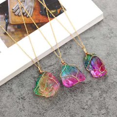 Watermelon Tourmaline Stone Necklace