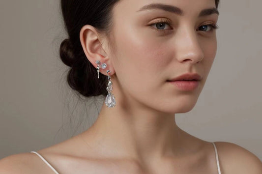 a lady with crystal earrings
