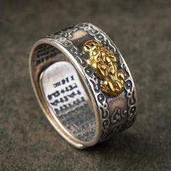 Buddhist Mantra Engraved Ring