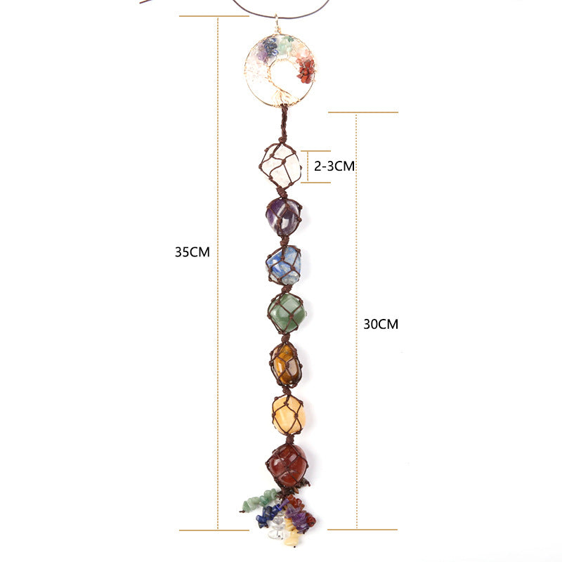 7 Chakra Hanging Tassel Balance Healing Necklace