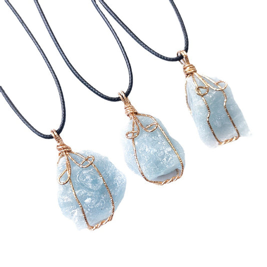 Raw Aquamarine Necklace 1000